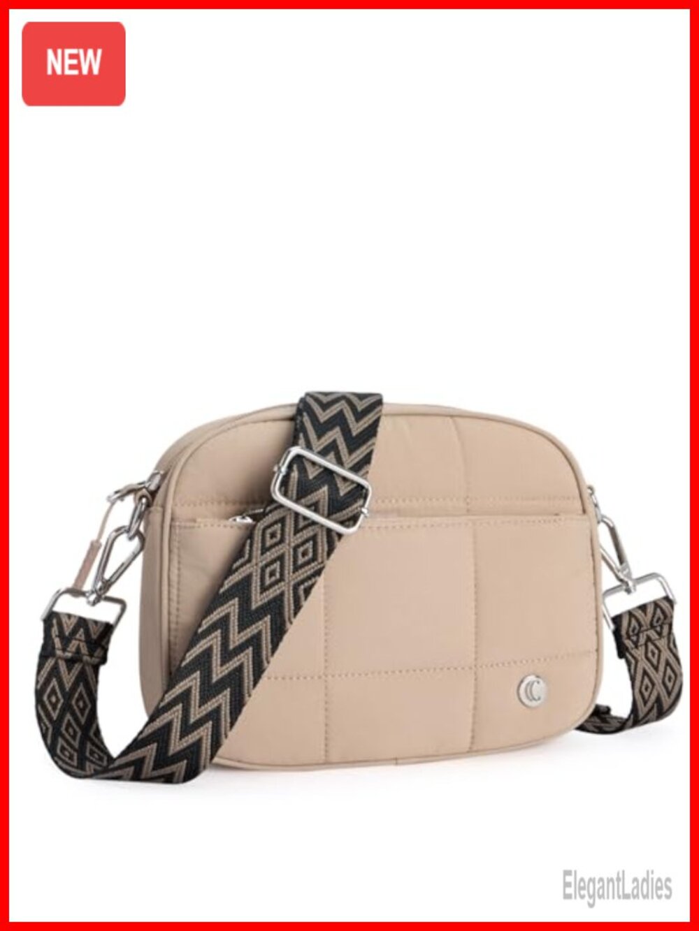 Quilted Crossbody Bag Lightweight Puffer Shoulder Travel Purse Wide Strap